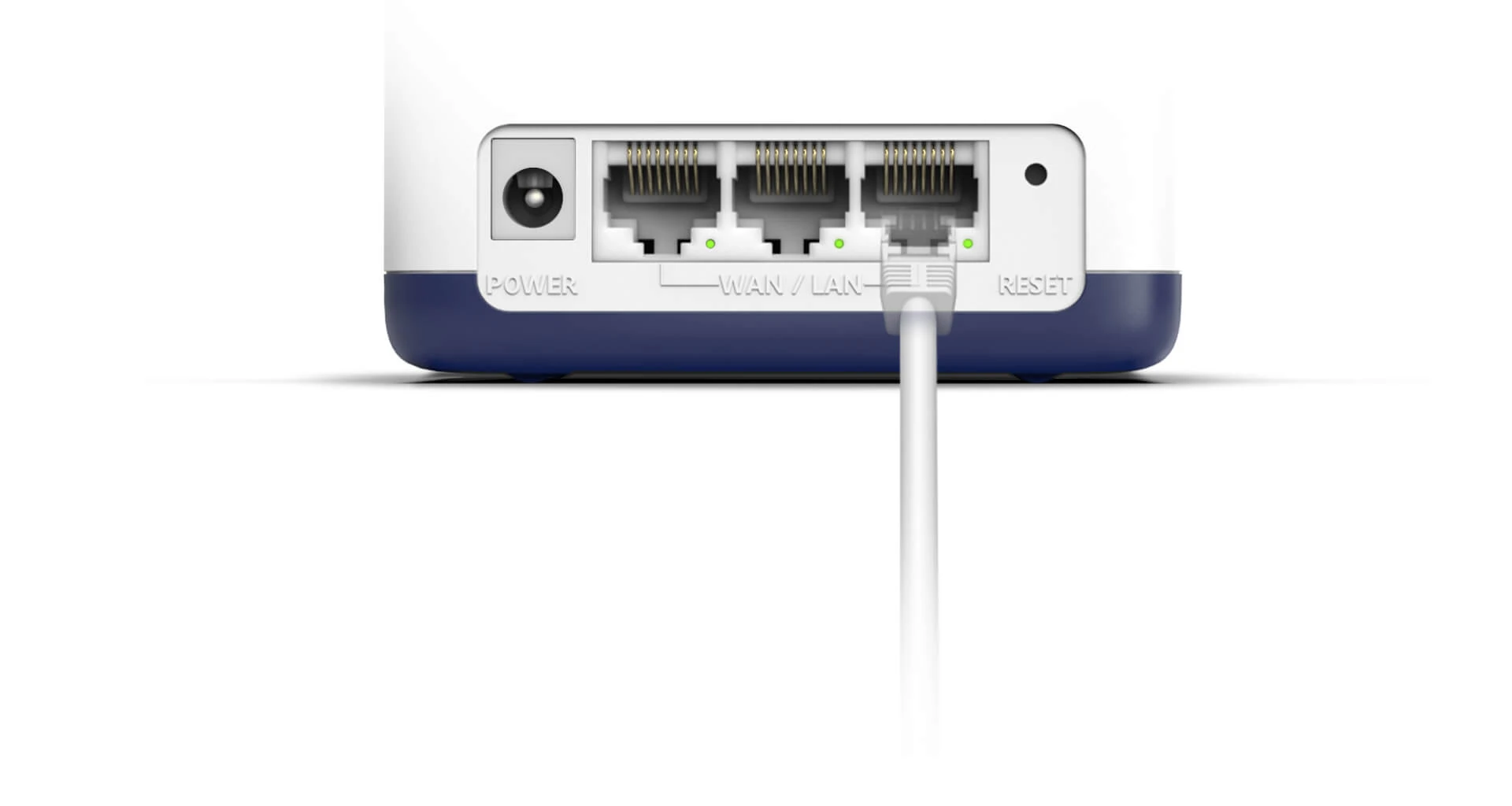 Vue arrière d’une borne Halo H1900G et de ses trois ports Gigabit