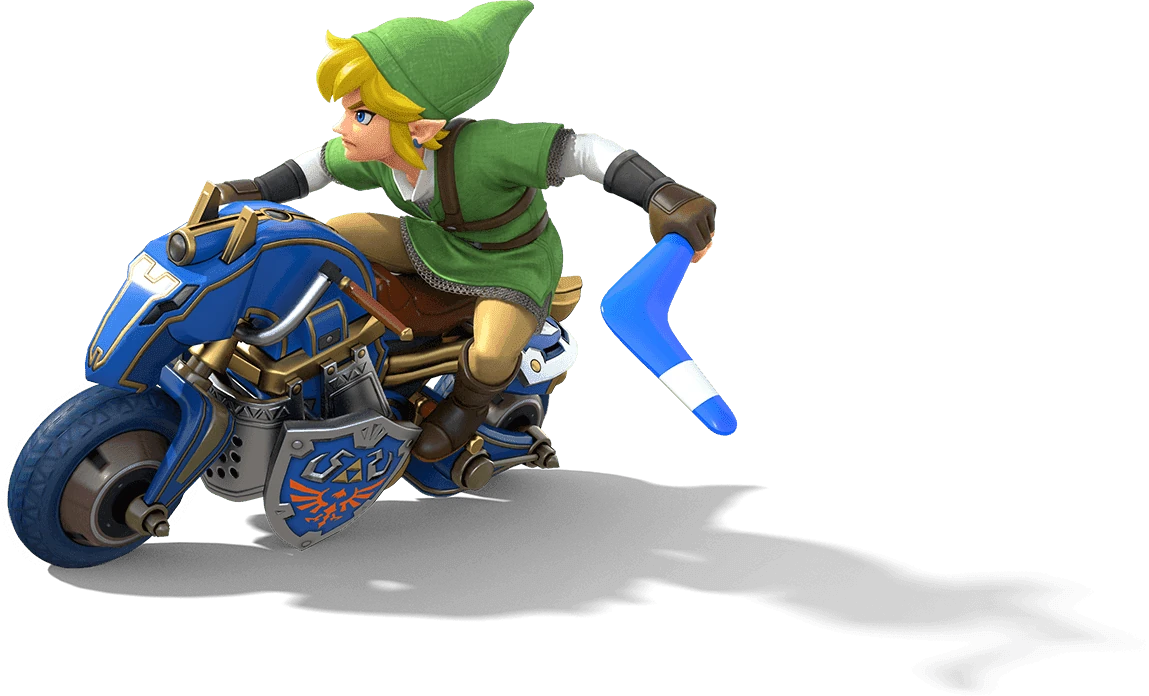 Link à moto dans Mario Kart 8 Deluxe