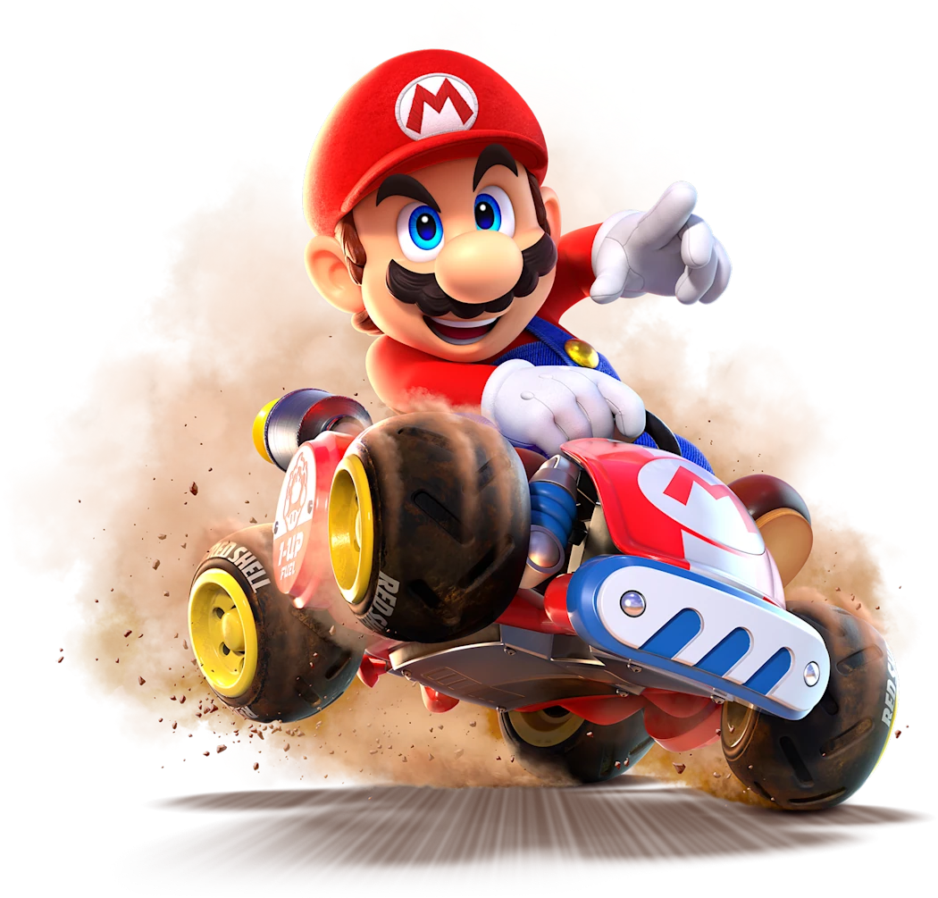 Mario au volant de son kart dans Mario Kart World
