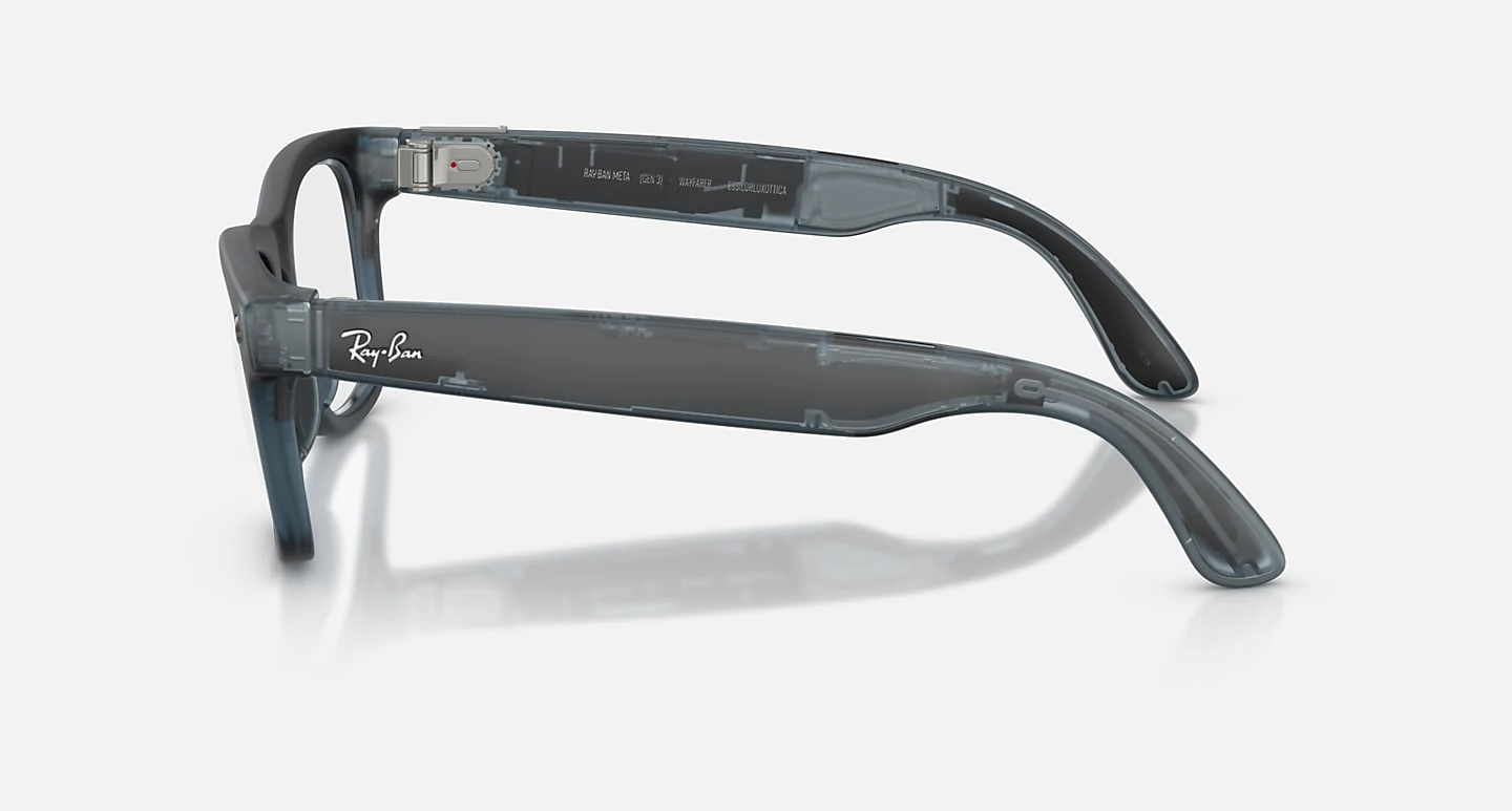 Profil de la monture bleu océan transparente Ray-Ban Meta Gen 3
