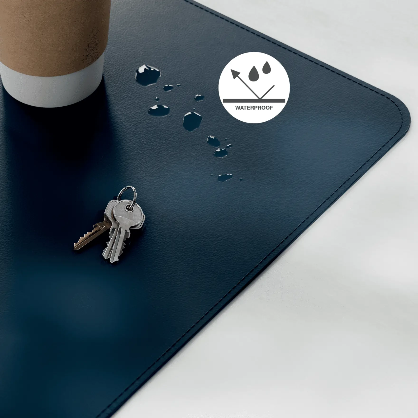 Détail de la surface du tapis Leitz bleu nuit