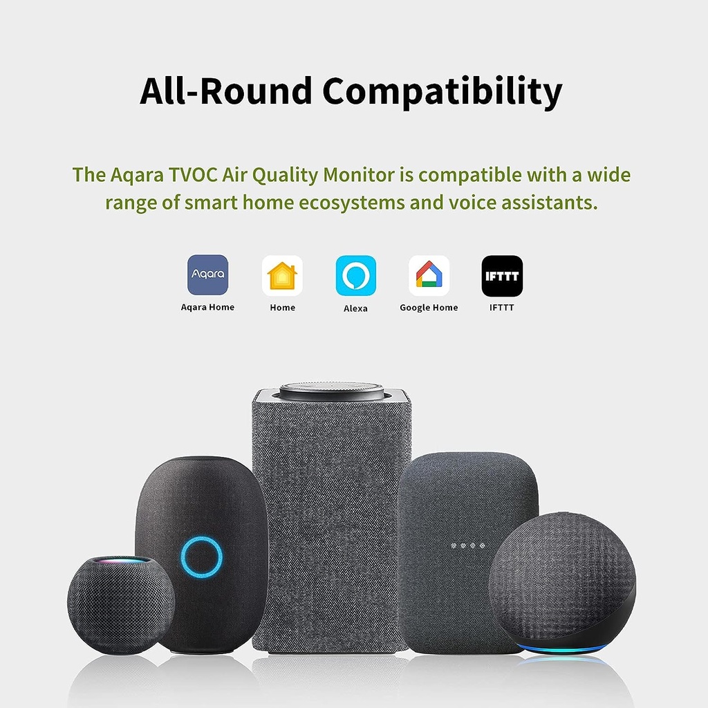 Aqara Moniteur de qualité de l'air intérieur, nécessite un concentrateur AQARA ,  HomeKit, Google, Alexa et IFTTT