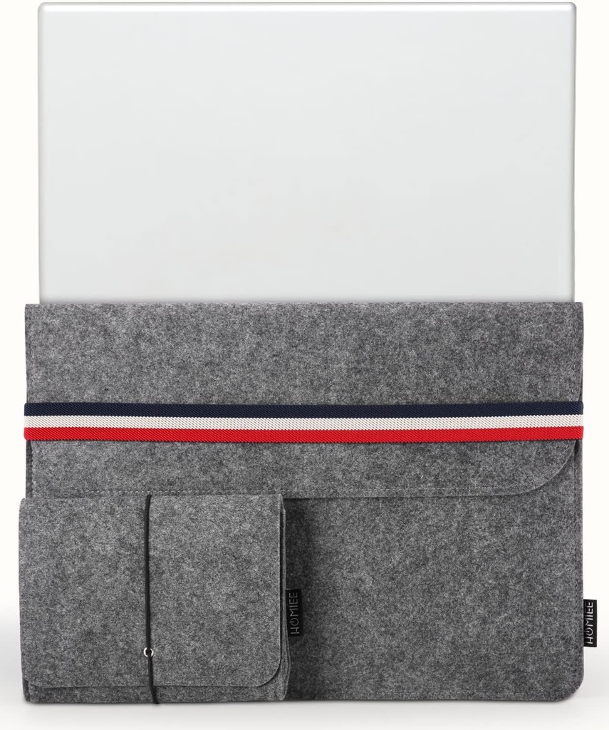 HOMIEE Housse Protectrice en Feutre  avec Pochette Additionnelle en Feutre pour Ordinateur Portable 15.4-15.6 