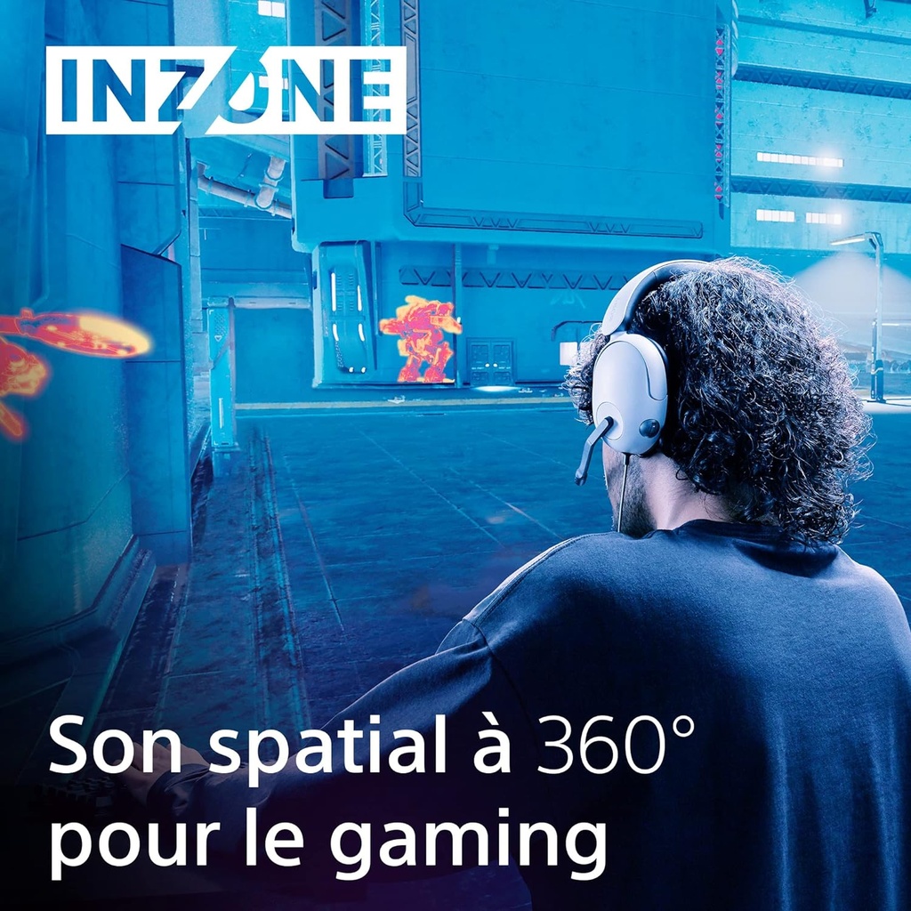 Sony INZONE H3 - Casque gaming - Spatial Sound 360° for gaming - Tige Microphone de haute qualité - PC/PlayStation5