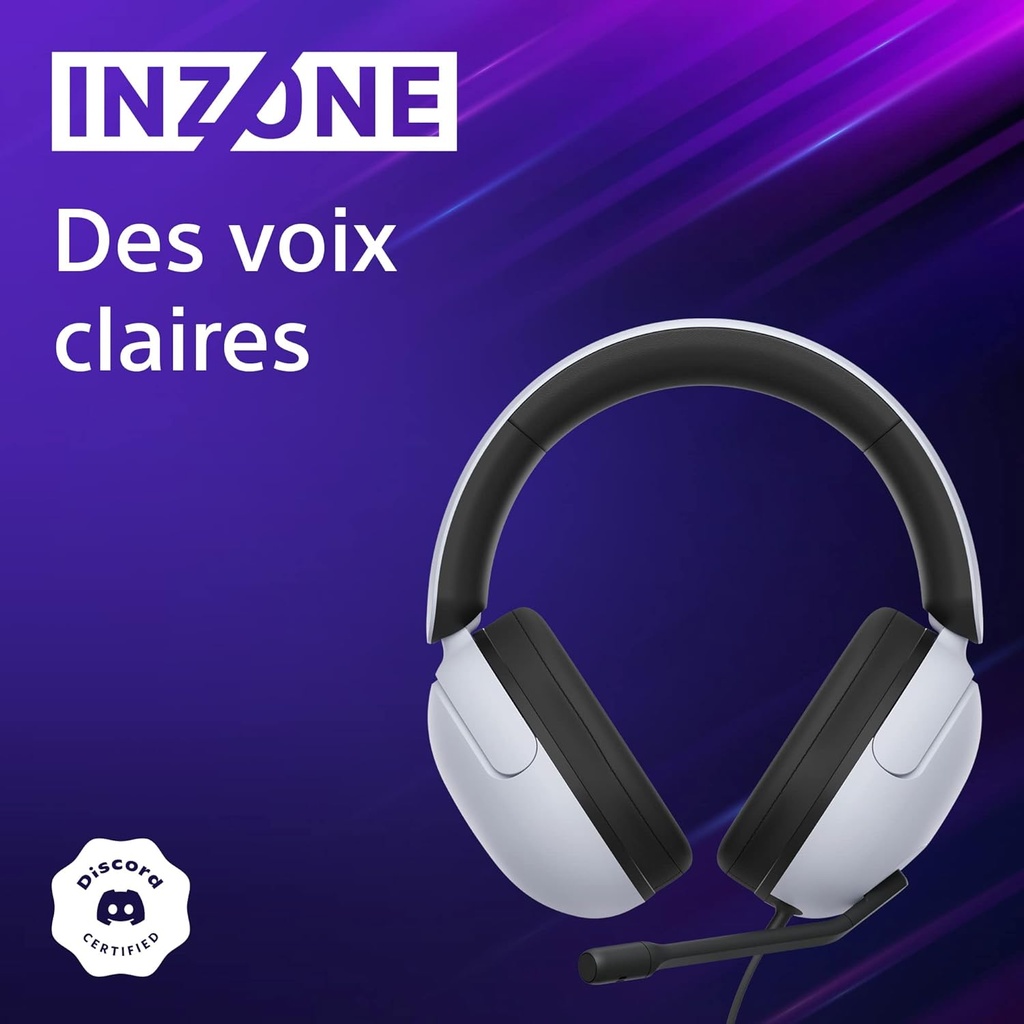 Sony INZONE H3 - Casque gaming - Spatial Sound 360° for gaming - Tige Microphone de haute qualité - PC/PlayStation5