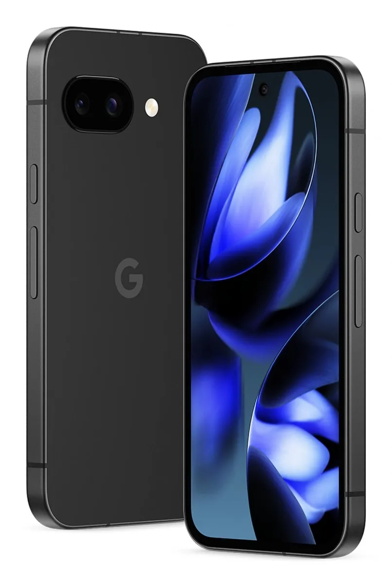 Google Pixel 9a noir vu de face et de dos