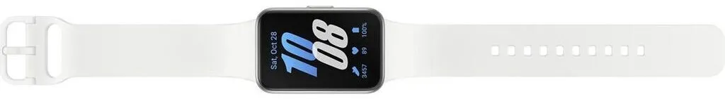 Samsung Galaxy Fit3 blanc avec bracelet entièrement déployé