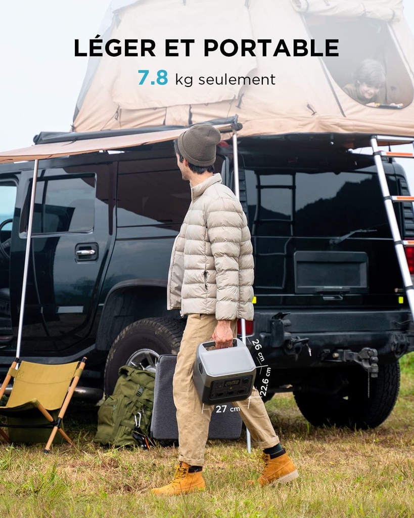 Station électrique portable EF ECOFLOW RIVER 2 Pro, batterie LiFeP04, 768 Wh, charge rapide en 70 min, 3 prises CA de 800 W