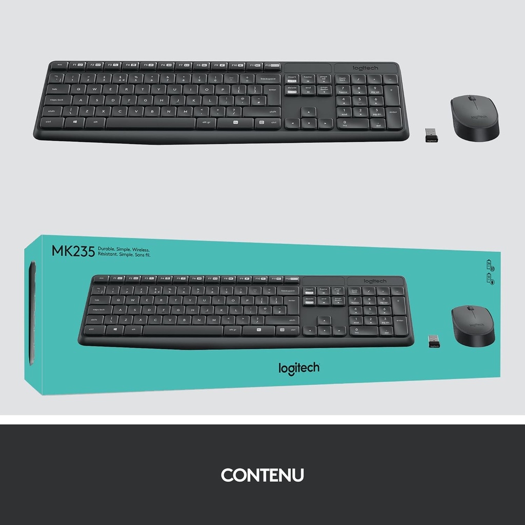 Logitech MK235 Combo Clavier Souris sans fil