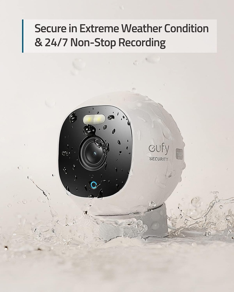 eufy Security Solo OutdoorCam C22, Caméra de Sécurité Extérieure Filaire Tout-en-Un Résolution 1080p