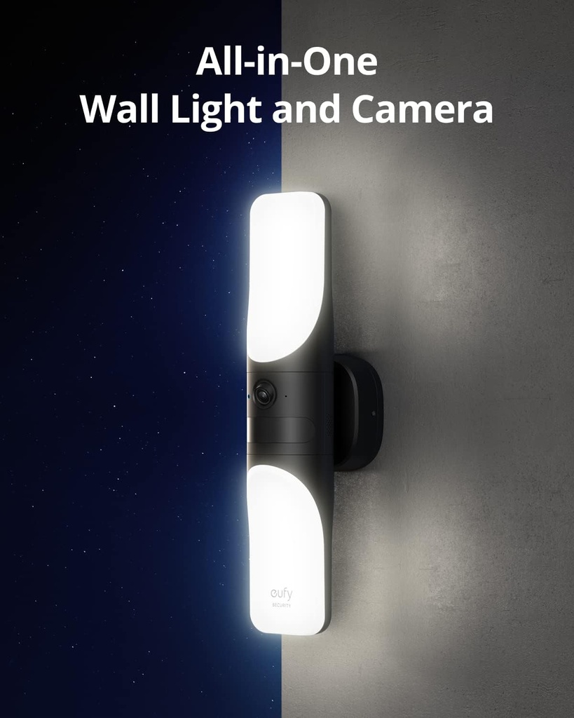 eufy Security Wired Wall Light Cam S100, caméra 2K avec lumière 1200 lumens