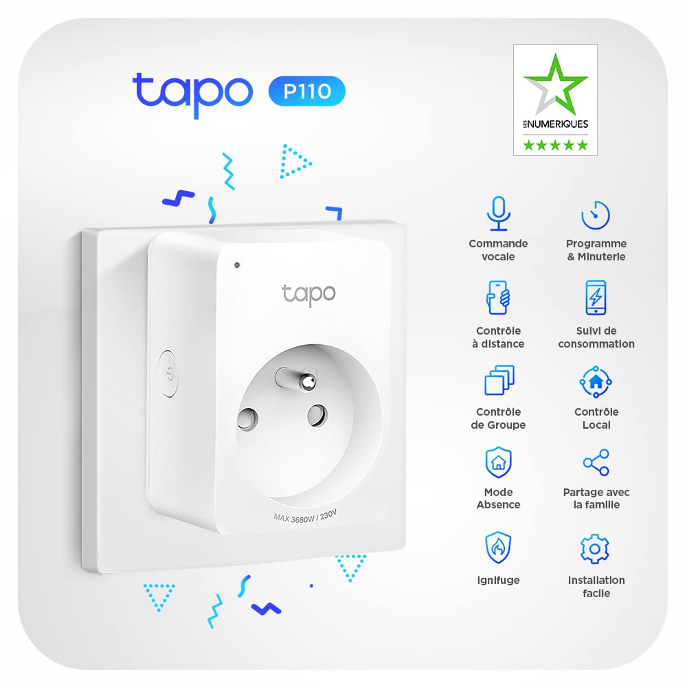 TP-Link  Prise Connectée WiFi, 16A Type E, Tapo P110