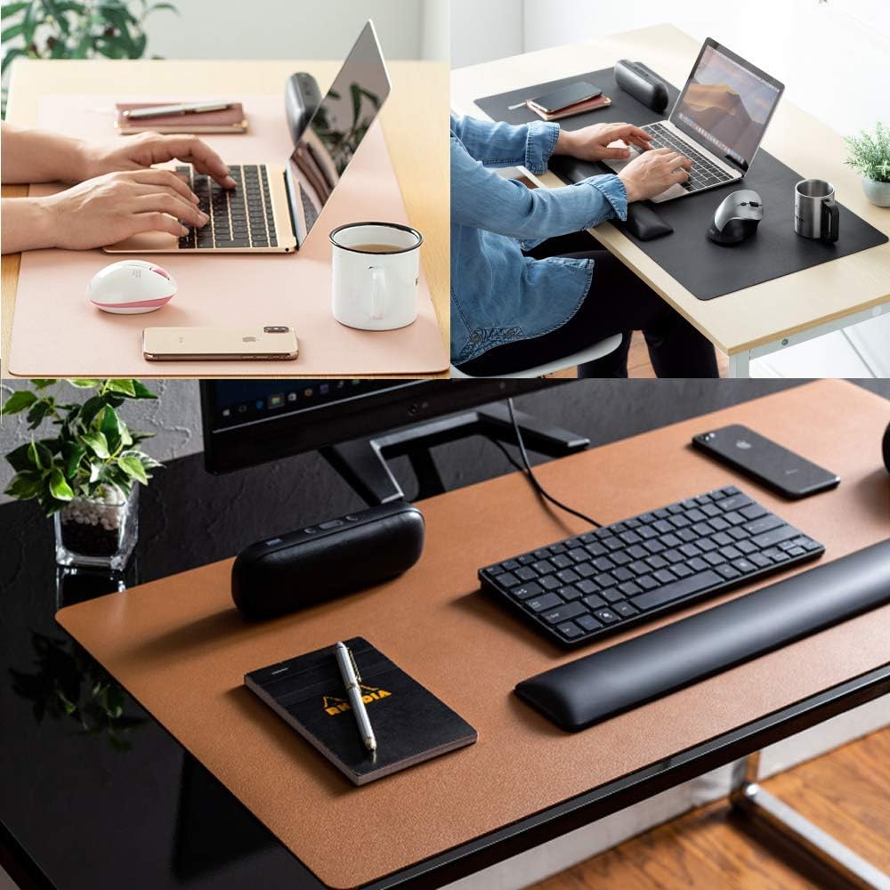 Aothia sous-Main, Tapis de Bureau en Cuir PU