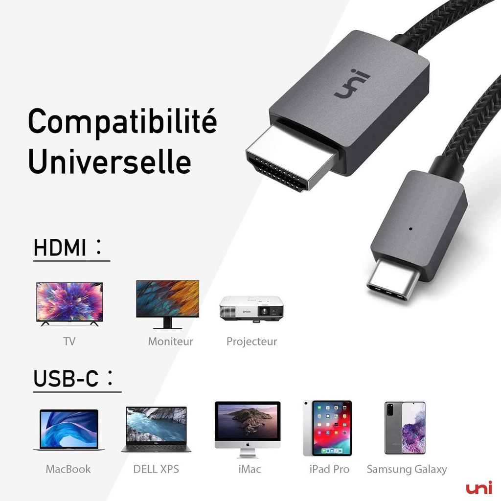 uni Câble USB C vers HDMI 4K
