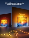 Govee RGBIC TV Backlight 3 Lite, pour TV 55-65 pouces,Ruban LED WiFi RGBICW 3,6 M avec Caméra