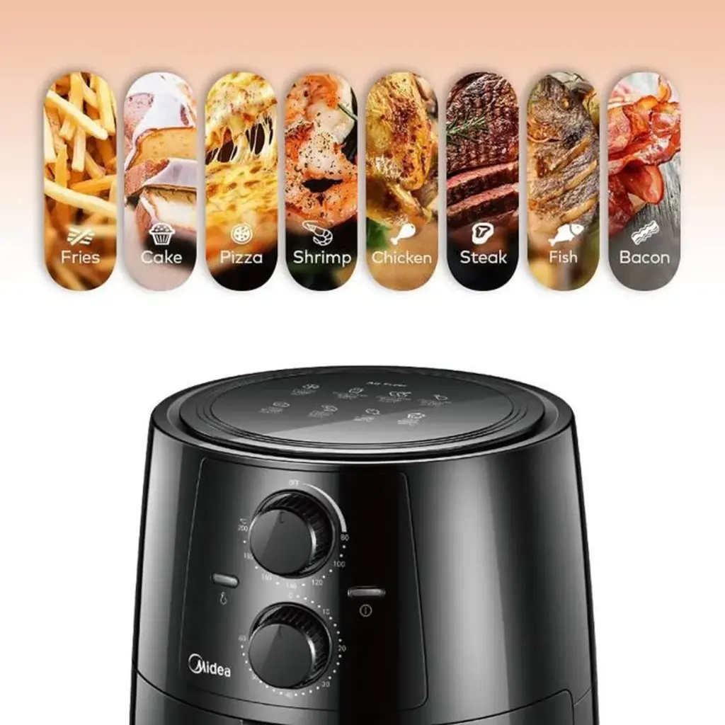 FRITEUSE A AIR MIDEA 3.5LITRE/UN PANIER AMOVIBLE A L'INTERIEUR
