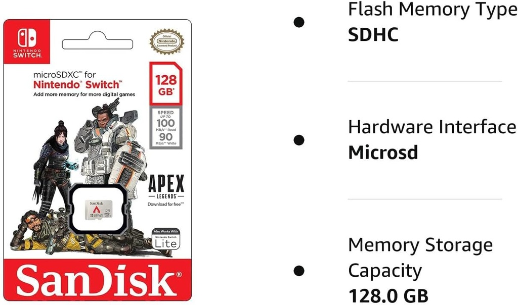 SanDisk Carte microSDXC 128 Go Apex Legends pour Nintendo Switch