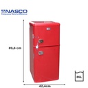 PETIT FRIGO NASCO RETRO 2 PORTES ROUGE 110LT (86LT NET) / R600A / ECONOMIE D'ENERGIE