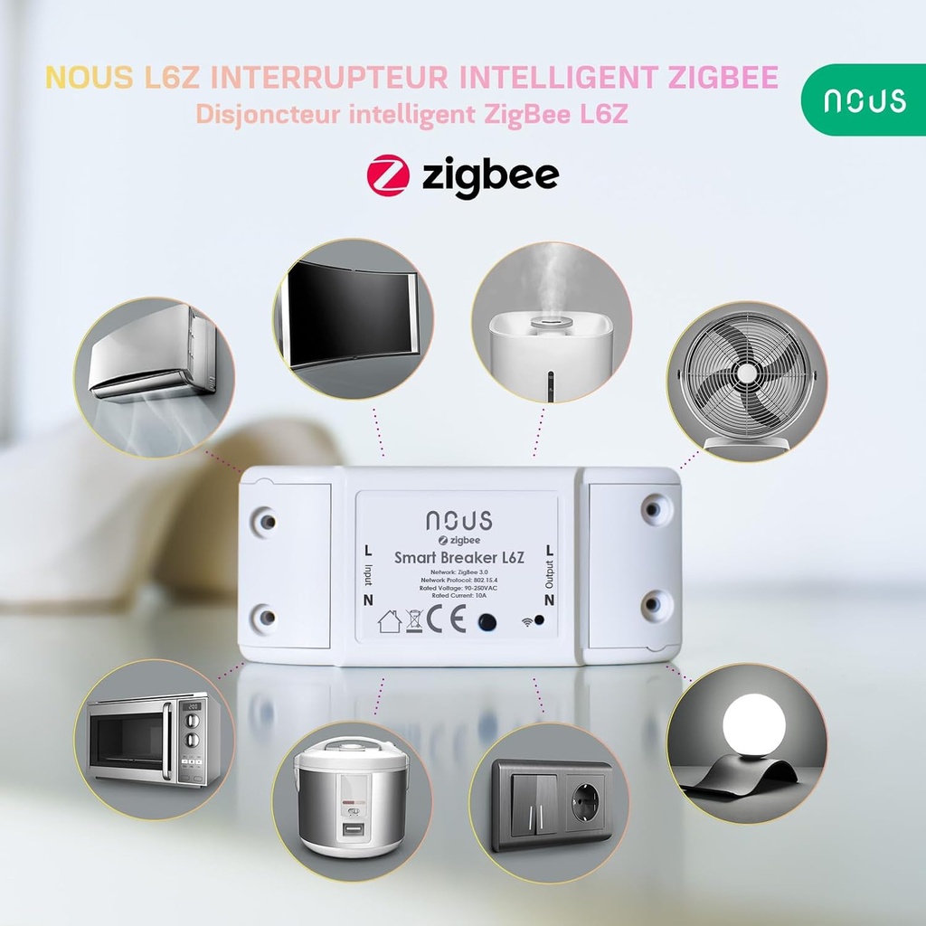 NOUS ZigBee Interrupteur sans fil  Google Home Assistant
