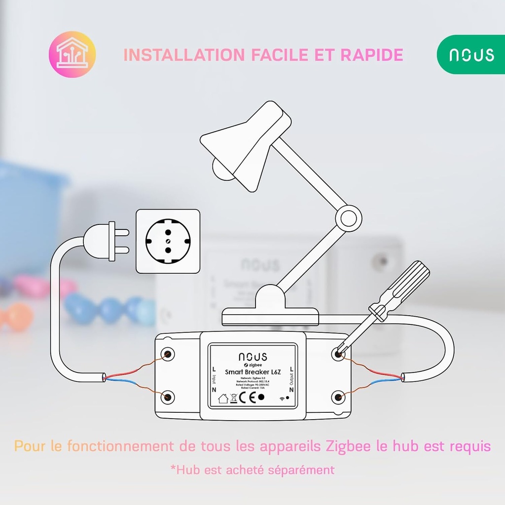 NOUS ZigBee Interrupteur sans fil  Google Home Assistant