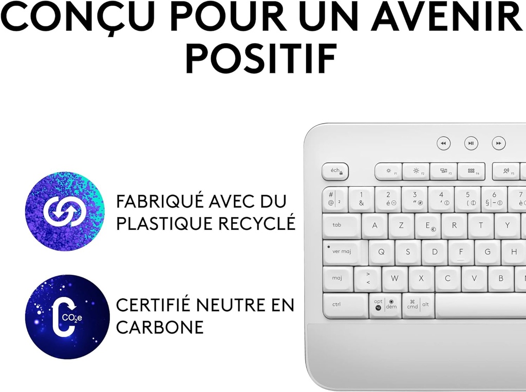 Logitech Signature K650, Clavier sans fil Ergonomique Entier avec Repose-Poignets