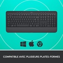 Logitech Signature K650, Clavier sans fil Ergonomique Entier avec Repose-Poignets