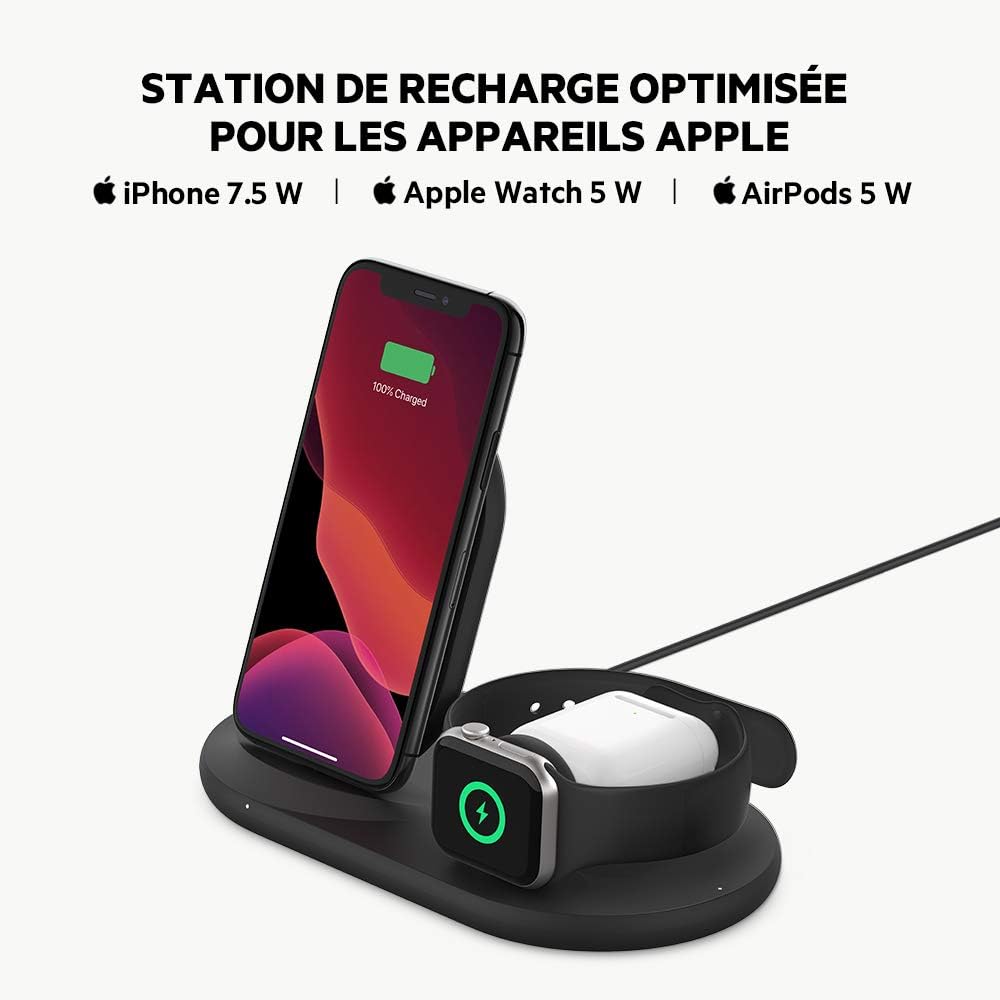 Belkin BOOST CHARGE - Support de chargement sans fil - 7.5 Watt - noir