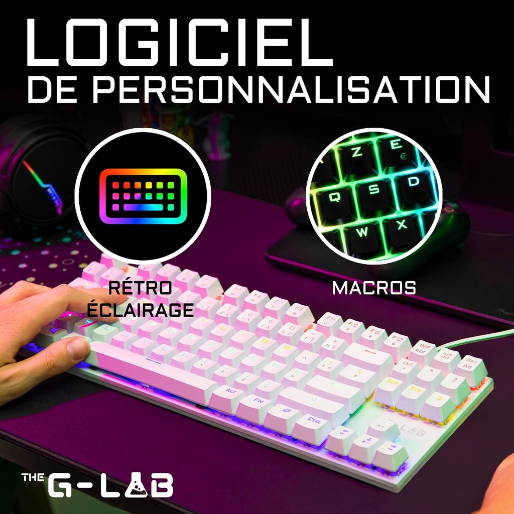 The G-Lab Combo Mercury Tkl- Pack Clavier Et Souris Gamer Mécanique Programmable