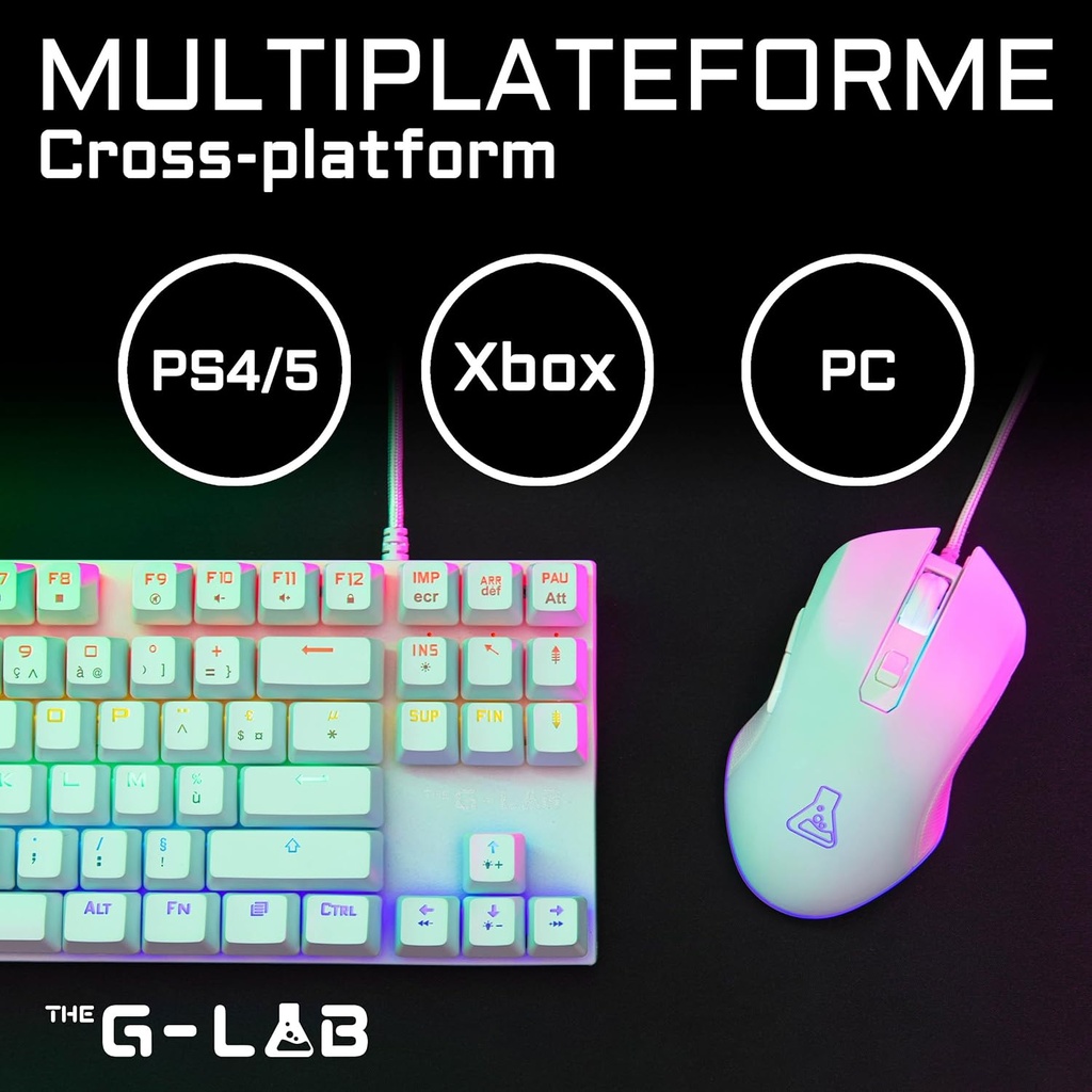 The G-Lab Combo Mercury Tkl- Pack Clavier Et Souris Gamer Mécanique Programmable