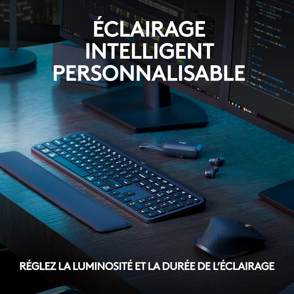 Logitech MX Keys S Clavier sans Fil Bluetooth Rechargeable USB C ,Rétro-éclairage