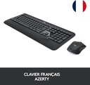 Logitech MK540 Combo Clavier Souris sans Fil Windows, Clavier AZERTY Français - Noir