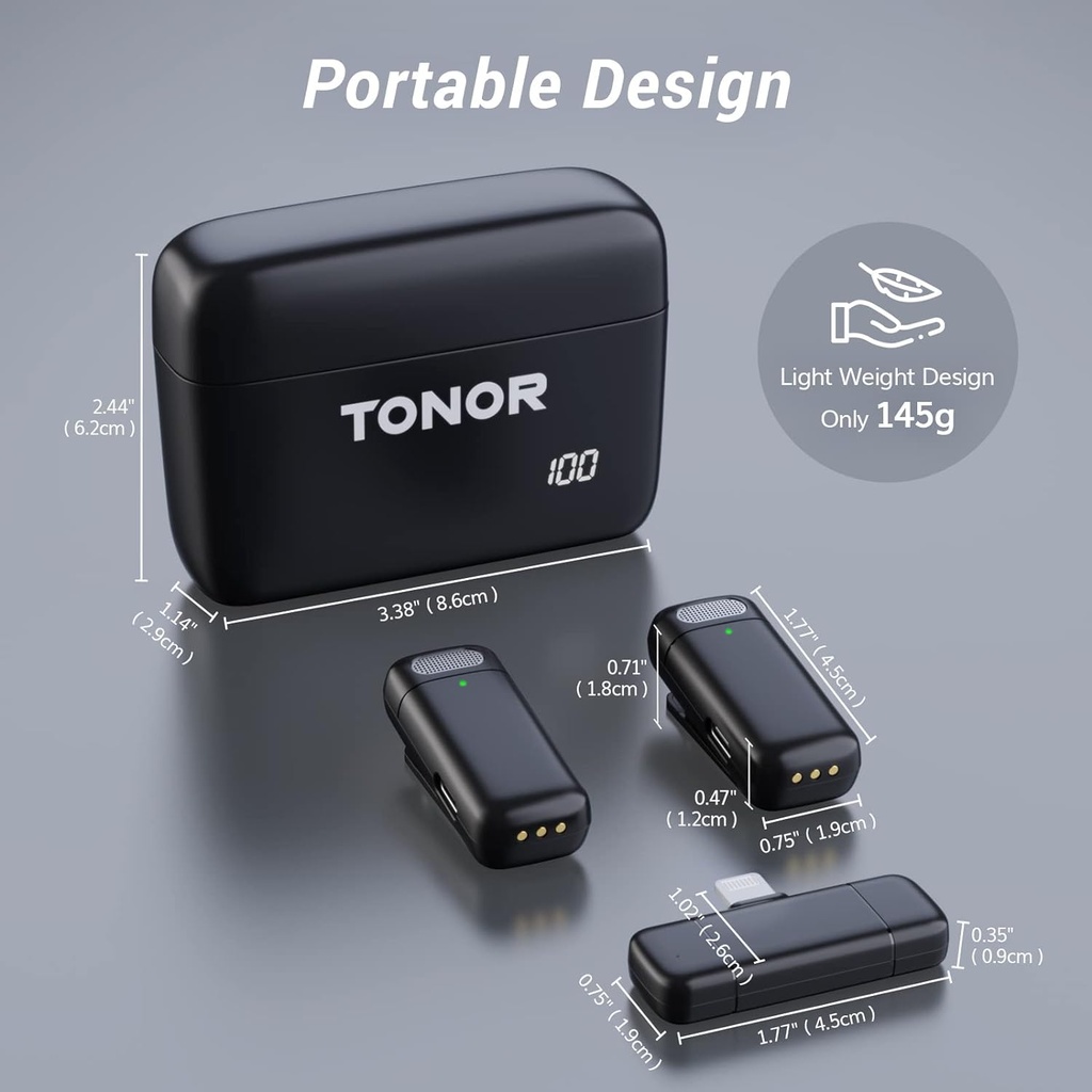 TONOR Micro Cravate sans Fil avec Étui 