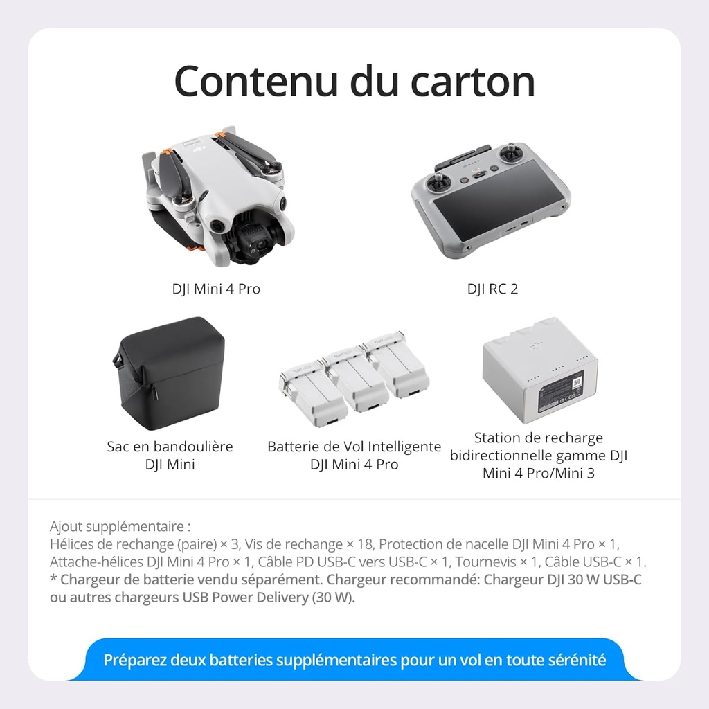 DJI Bundle DJI Mini 4 Pro Fly More avec DJI RC 2 