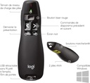 Logitech R400 Télécommande de Présentation sans Fil, 2,4 GHz/Récepteur USB, Pointeur Laser Rouge, Portée de 15 Mètres