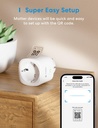 Meross Matte Prise intelligente avec consommation d'énergie, WiFi  HomeKit