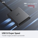 uni Hub USB C 5 Gbps, câble en Nylon de 60 cm, hub Adaptateur 4 Ports USB C vers USB C