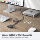 uni Hub USB C 5 Gbps, câble en Nylon de 60 cm, hub Adaptateur 4 Ports USB C vers USB C