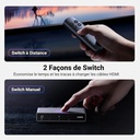 UGREEN Switch HDMI 2.1 8K 60Hz Commutateur HDMI 4K 120Hz 3 Entrées à 1 Sortie