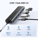 UGREEN Hub USB 3.0 4 Ports Data Hub Ultra Fin Multiport USB 3.0 5Gbps  (15cm)