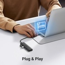 UGREEN Hub USB 3.0 4 Ports Data Hub Ultra Fin Multiport USB 3.0 5Gbps  (15cm)