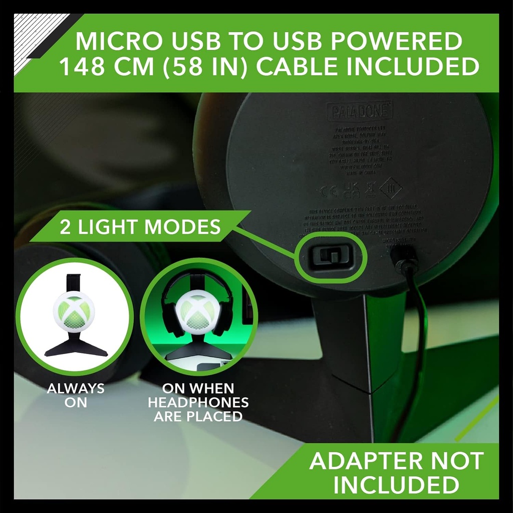 Paladone Support de Casque Xbox Lumineux, Multicolore