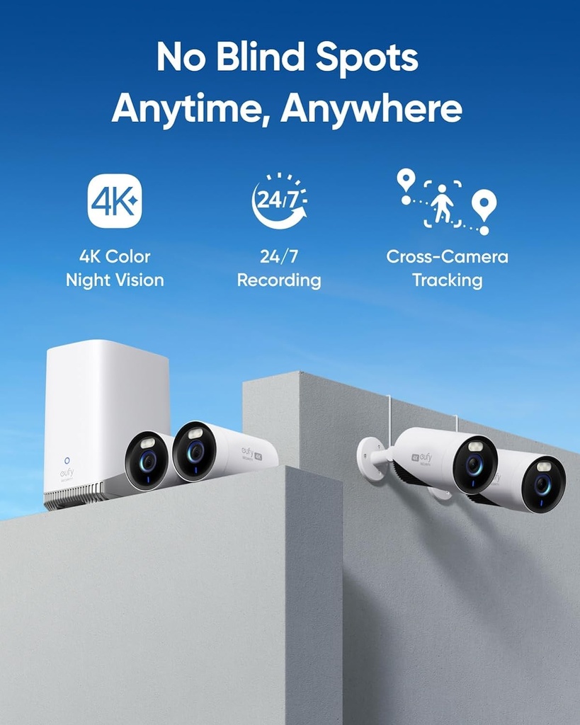 eufy Security eufyCam E330 (Pro) kit 2 cam, caméra de sécurité extérieure 4K