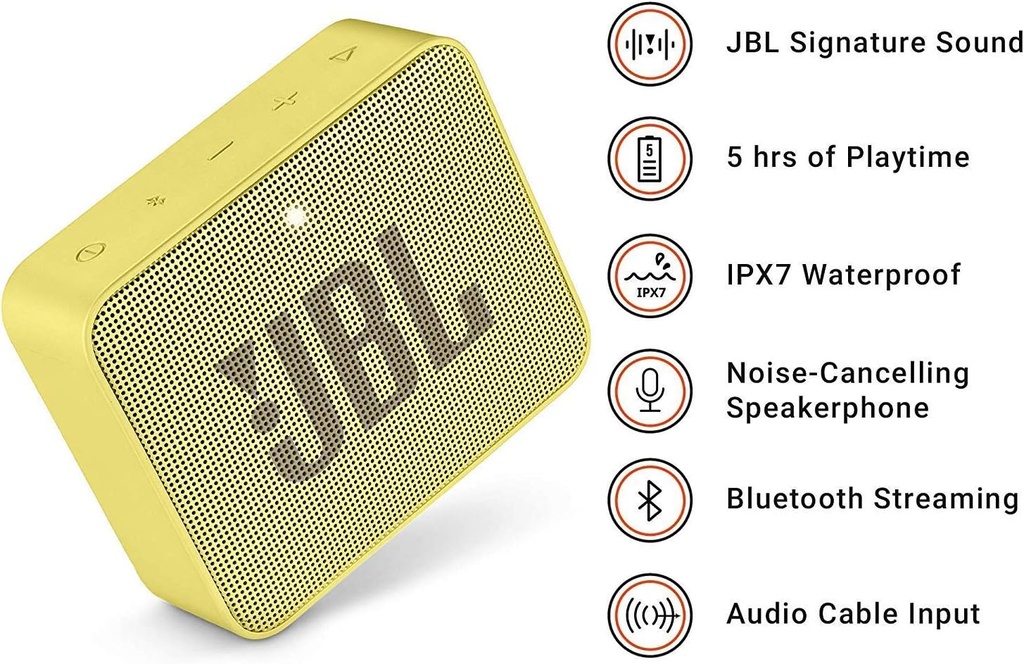 JBL GO 2 Mini Enceinte Bluetooth Portable - Étanche (IPX7) - Autonomie 5hrs