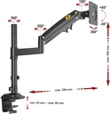 Ergosolid Support de Table avec Ressort à gaz pour écrans 