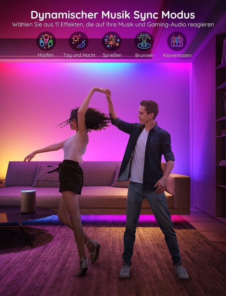 Govee RGBIC 30m Ruban/Bande LED WiFi Bluetooth Multicolore, Contrôlé par APP 