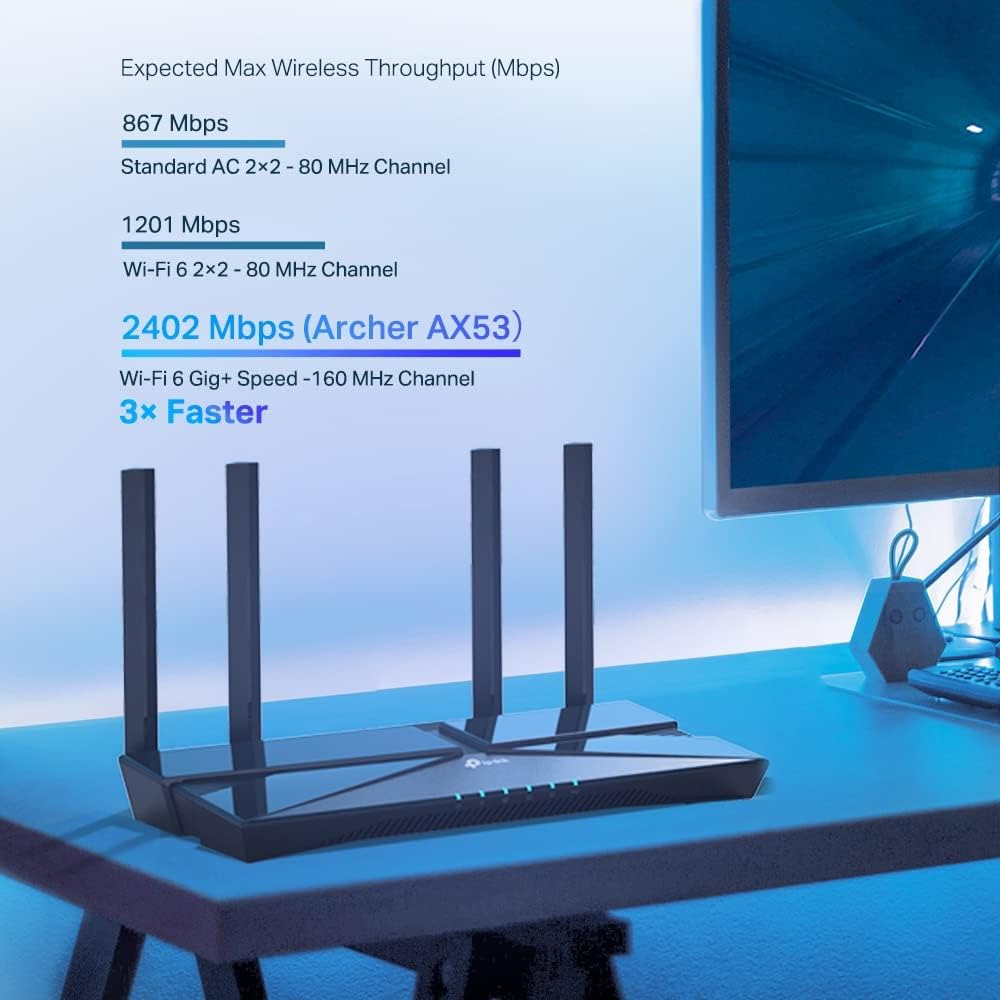 TP-Link Routeur WiFi 6 , AX 3000 Mbps bi-bande, Archer AX58