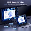 UGREEN HDMI Switch HDMI Splitter 8K en aluminium 2 entrée en 1 sortie