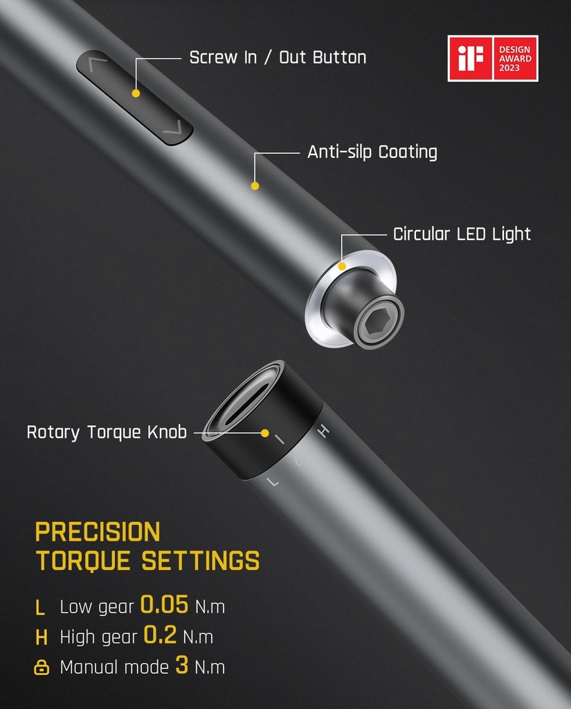 Fanttik E1 Max Mini Tournevis de Precision Électrique 3.7V,  avec 50 en 1 Embouts Magnétiques