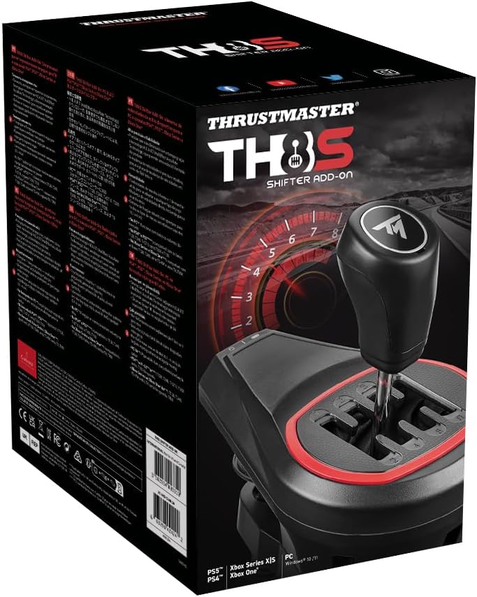 Thrustmaster TH8S Shifter Add-On, levier de vitesse 8 rapports pour volant de course, compatible PlayStation, Xbox et PC