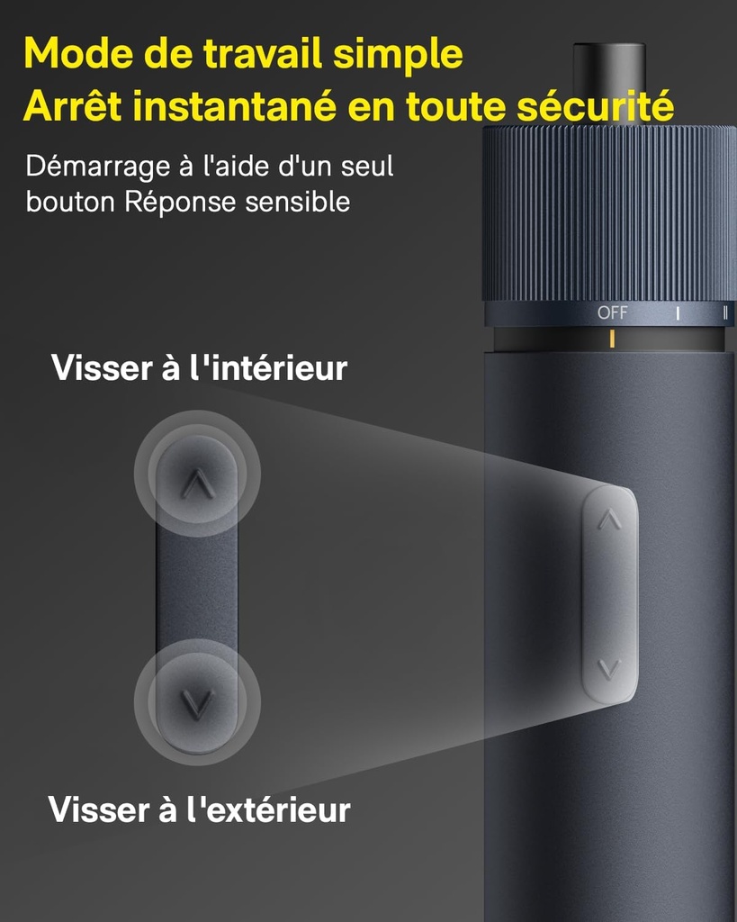 HOTO Tournevis électrique, mini  tournevis sans fil 3,6 V, 5 N.m 1500 mAh, 12 embouts 